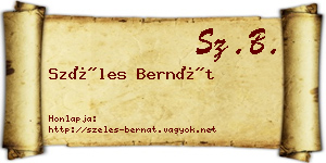 Széles Bernát névjegykártya
